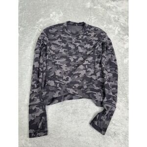 Lululemon Close To Crossing Long Sleeve Shirt Women's Size 4 Gray Camo